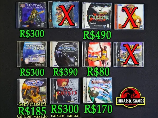 Jogos Sega Dreamcast Originais. Carrier, Street Fighter, 24h Le Mans, Dead or Alive 2