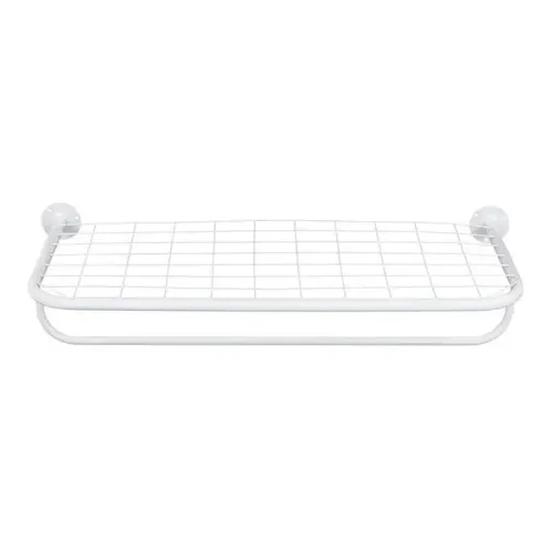 2 Araras de Roupas de Parede com Tela Metal Branco