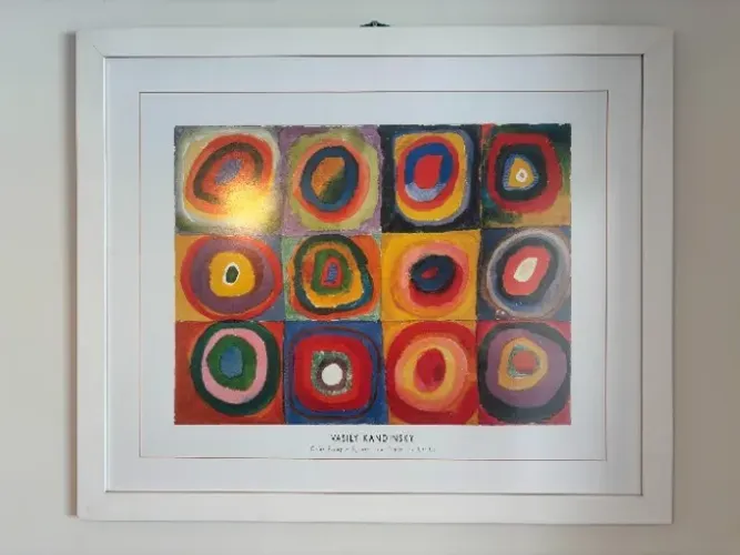 Quadro pôster Vasily Kandinsky - Estudo de cores - Vidro antireflexo