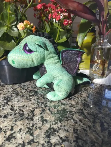 Beanie boo dragão verde pelúcia usado