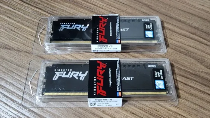 Memória RAM Kingston Fury Beast XMP, 32GB (2x16GB), 5200MT/s, DDR5, CL40, Preto