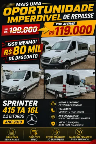 Mercedes-Benz Sprinter 415 Van Luxo T.a. 2.2 Diesel 2019