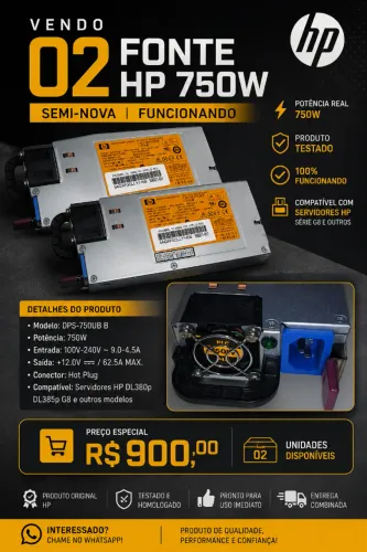 Fonte Hp 750w