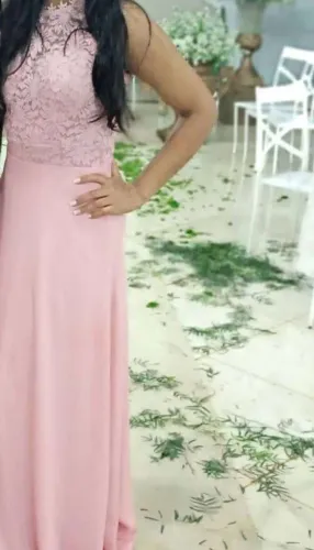 Vestido de Festa Longo Rosa - Usado Apenas 1 Vez