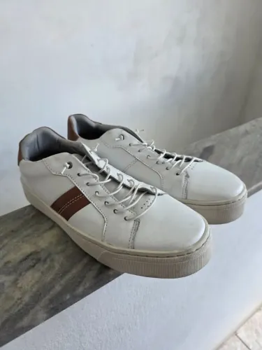 Sapatênis Sapato Kildare Branco Couro Num 40