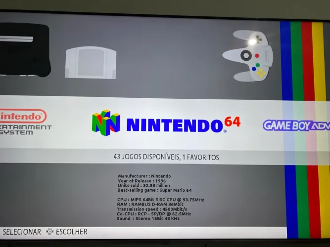 Raspberry pi 3 com Emulador Recalbox 
