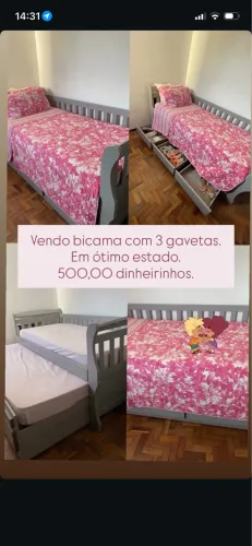 Bicama com 3 gavetas