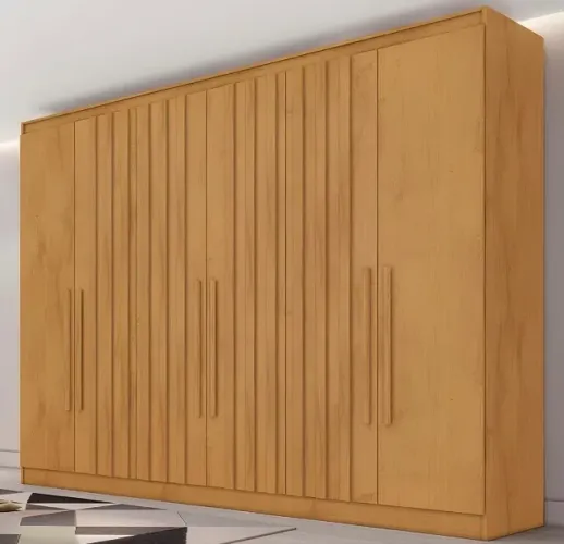 Guarda-Roupa Casal Elegance 6 Portas Ripadas e 4 Gavetas 100% MDF