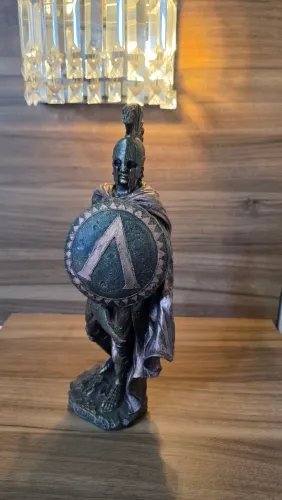 Estátua Guerreiro Espartano 30cm - Resina Decorativa