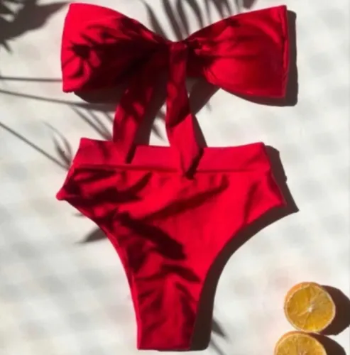 Biquíni cintura alta VERMELHO