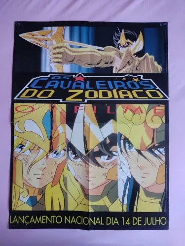 Pôster cavaleiros do zodíaco anos 90 revista herói 