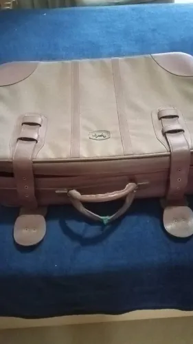 Mala antiga viagem couro legítimo 