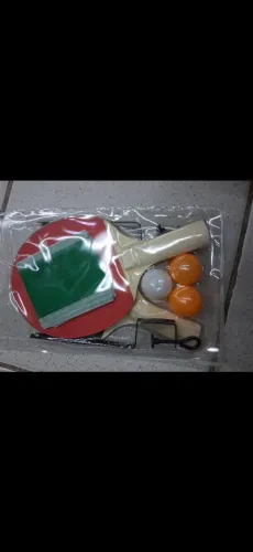 Raquete + bolas + rede de pig pong