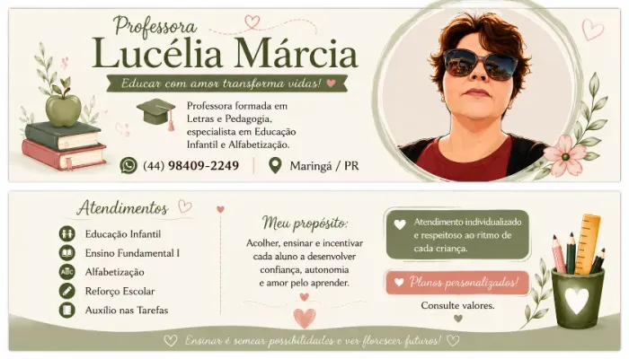 Professora Particular | Alfabetização, Reforço Escolar e Educação Infantil - Maringá