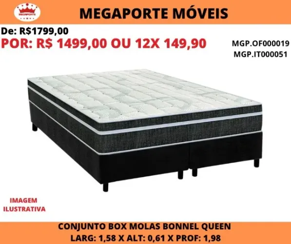 CAMA BOX QUEEN MOLAS BONNEL