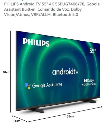 PHILIPS Android TV 55" 4K, Google tv