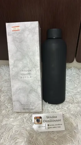 Garrafa emborrachada 500ml preta