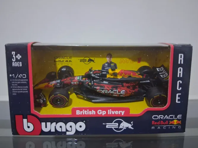 Miniatura F1 Bburago Red Bull RB20 British GP Livery #1 Max Verstappen - Escala: 1/43