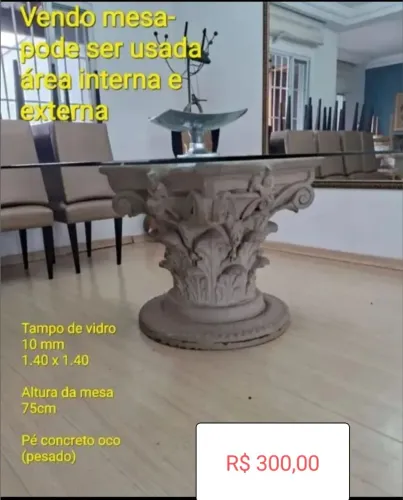 Vendo mesa com base de concreto 