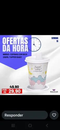 Copinho com bico tupper baby 200ml tupperware