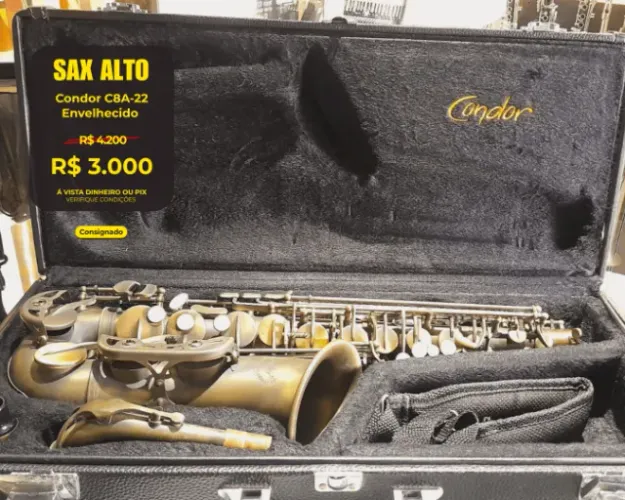 Saxofone Alto Condor C8A-22 Envelhecido - Seminovo