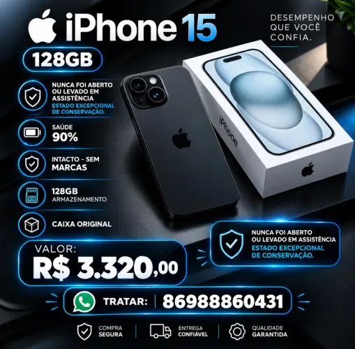 iPhone 15 128gb estado de zero 3.320,00