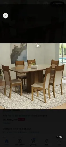 MESA 6 CADEIRAS, ESTANTE E SOFÁ