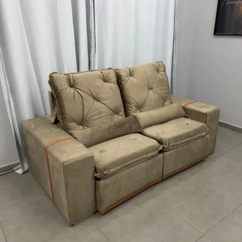 Sofá Rio 3 Lugares em Veludo Retrátil e Reclinável 200cm Aifos / pronta entrega