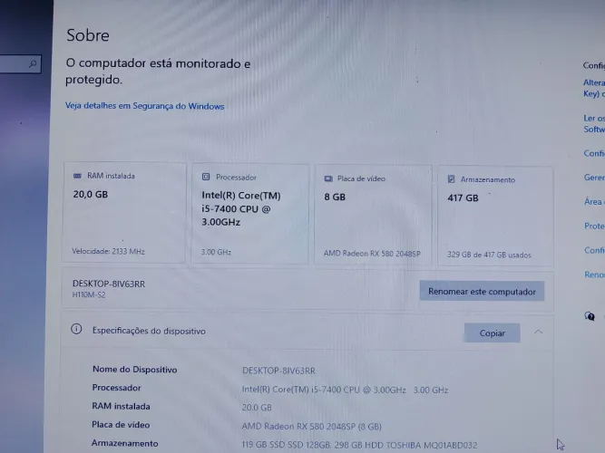 Vendo ou negócio Pc gamer completo