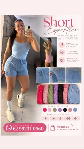 Short esportivo, duplo, com bolso nas laterais, super macio e confortável.