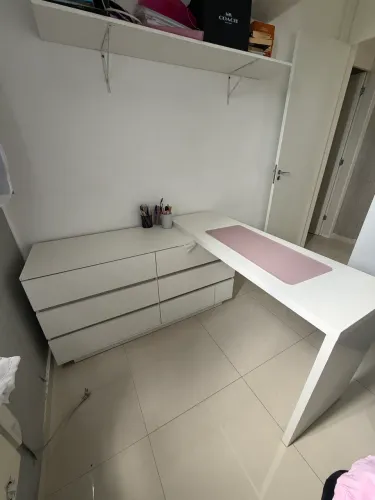 Comoda e escrivaninha em L - Branca