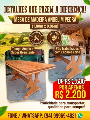 Mesa + 6 cadeiras em Amgelim Pedra