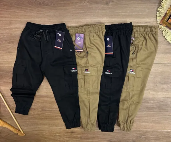 Calça cargo infantil masculina, nova e cheia de estilo.