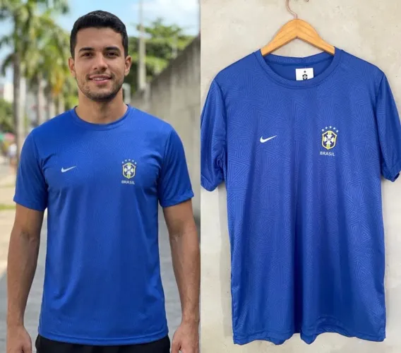 Camiseta Azul Masculina Brasil Copa do Mundo
