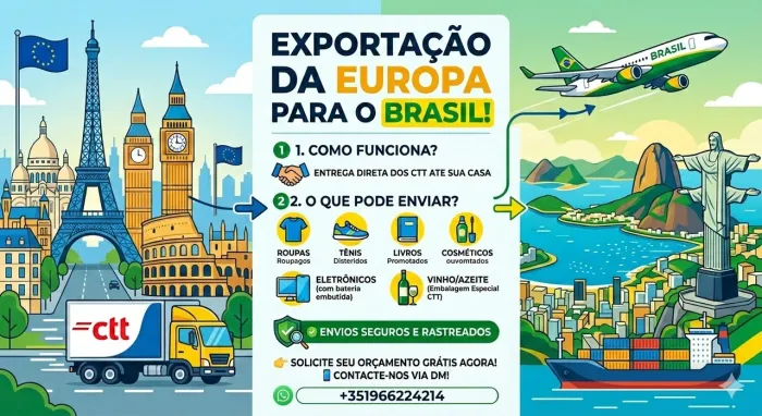 ? EXPORTAÇÃO EUROPA ? BRASIL (Envios Seguros via CTT)