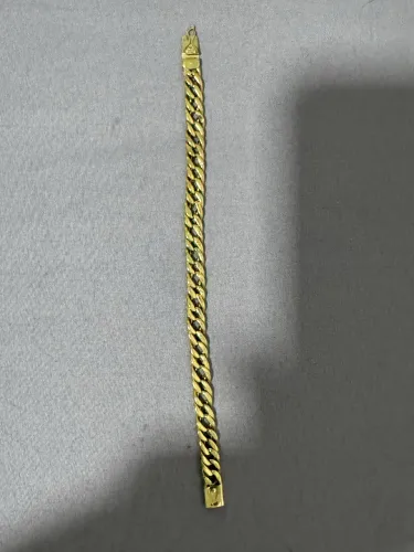 Pulseira ouro 18k grumet duplo 11,5g