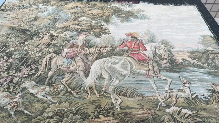 Antiga tapeçaria Gobelin