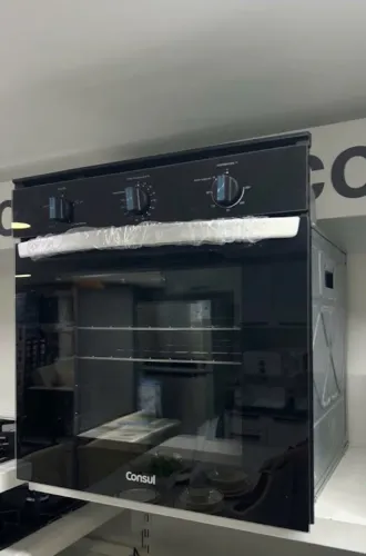 Forno de Embutir Elétrico Consul 84L Preto com Grill e Timer - Novo