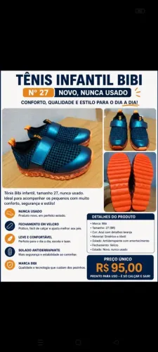 Tênis infantil NOVO sem uso, entrego em João Pessoa 