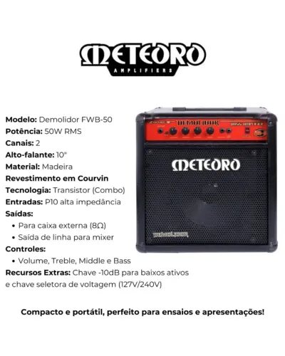AMPLIFICADOR (CUBO) METEORO DEMOLIDOR FWB-50