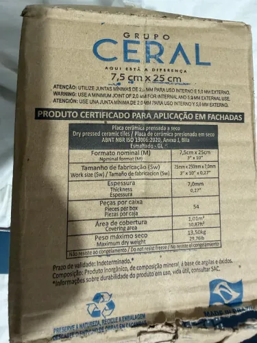 Revestimento cerâmico 