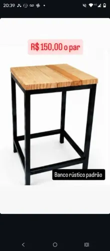 Banco padrão rústico (valor do par)