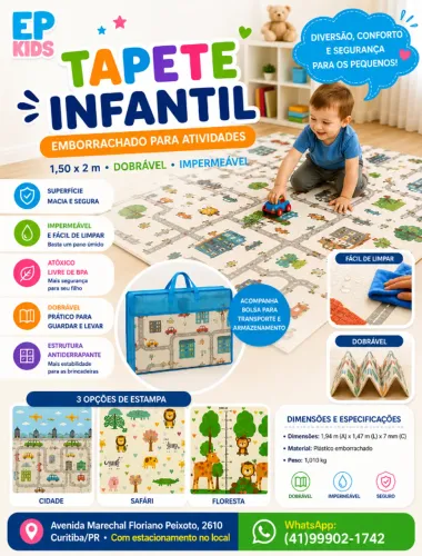 Tapete Infantil Emborrachado para Atividades