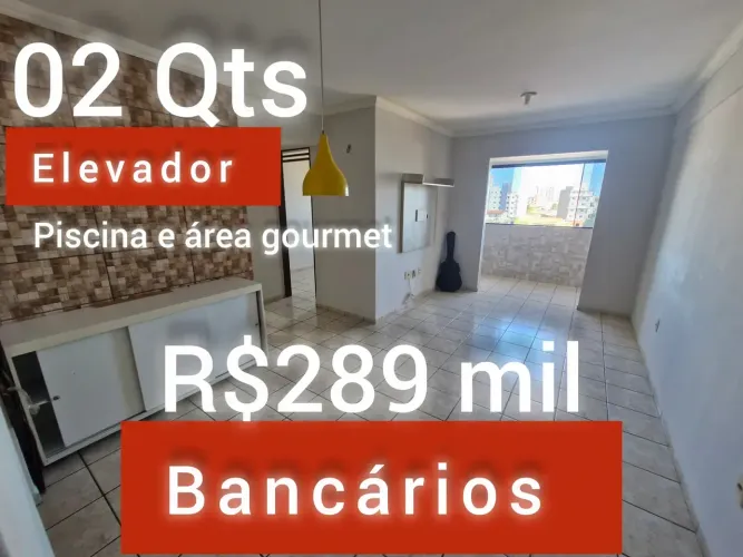 Apartamento 2 Quartos com Suíte, Elevador e Piscina nos Bancários