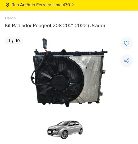 KIT RADIADOR PEUGEOT 208 2022