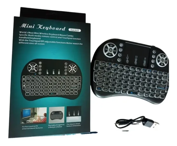 Mini Teclado Wireless Mini Keyboard Usb Sem fio com Touch Pad