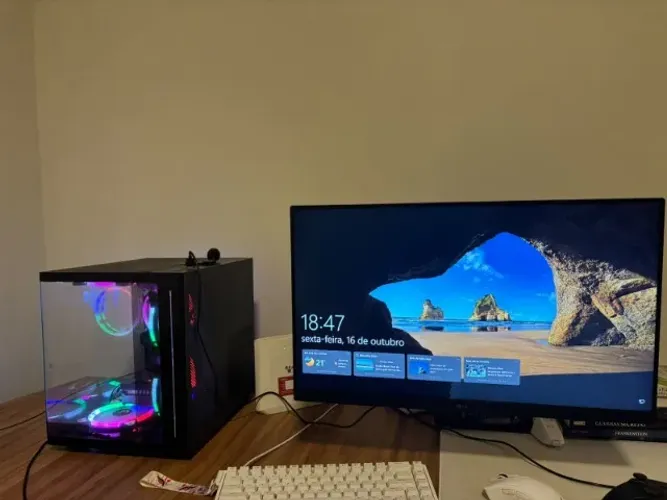 PC Gamer RTX 3050 8GB + Ryzen 5 5600G + Monitor 144Hz + Gabinete Aquário