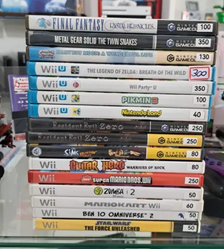 Jogos de Game Cube, Nintendo Wii e Nintendo WiiU - Valor de cada na foto