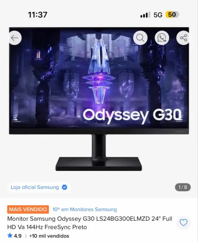MONITOR 144hz SAMSUNG