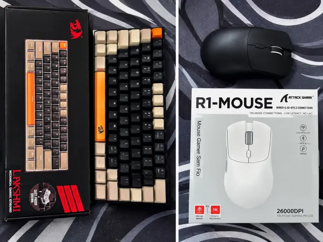 KIT TECLADO MECÂNICO + MOUSE GAMER: REDRAGON LAKSHMI 60% & ATTACK SHARK R1